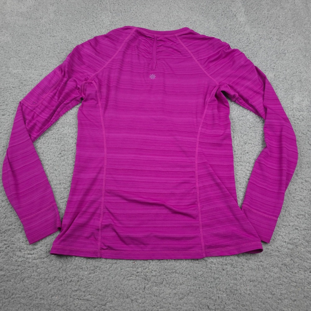 Athleta Long Sleeve Top Half Zip Ruched Athletic Purple Size M - Picture 4 of 8